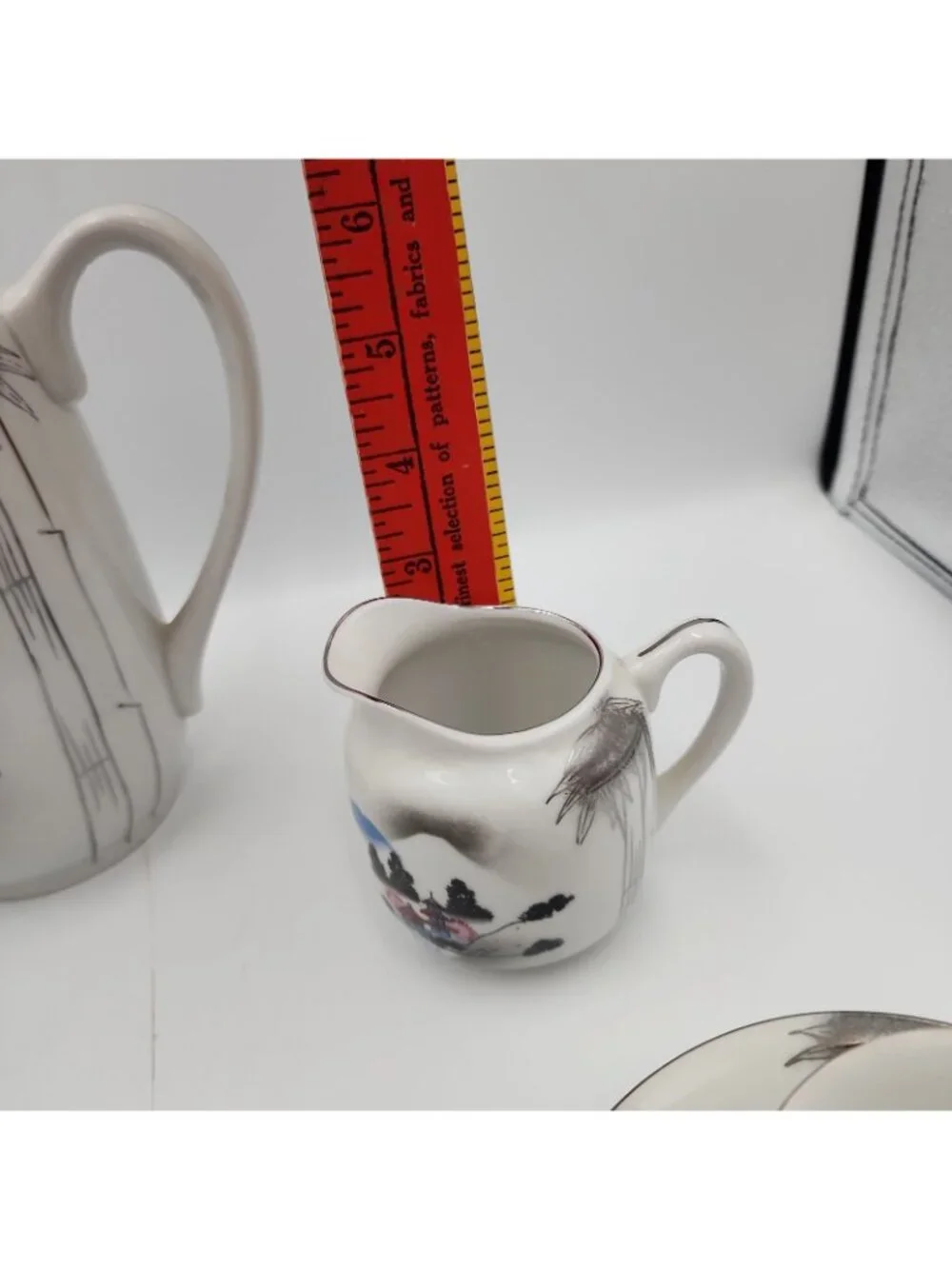 Vintage Japanese Kutani Lithopane Coffee Tea Set Pot Suger Creamer Cups Saucer